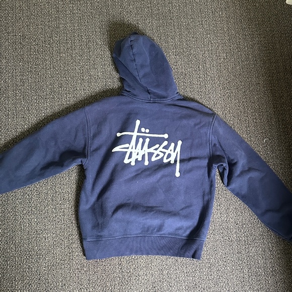 Navy Blue Stussy Hoodie (M) - Picture 1 of 2
